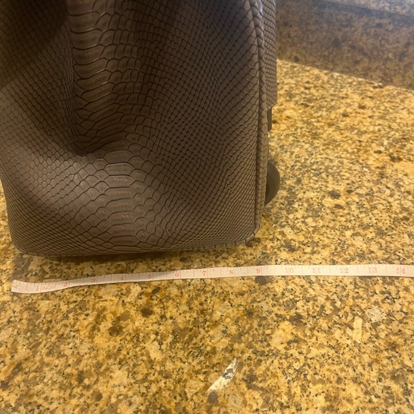 KC JAGGER Luxury Travel Gray Rolling Croc-Embossed Texture PU Leather Bag Carry - Picture 7 of 14